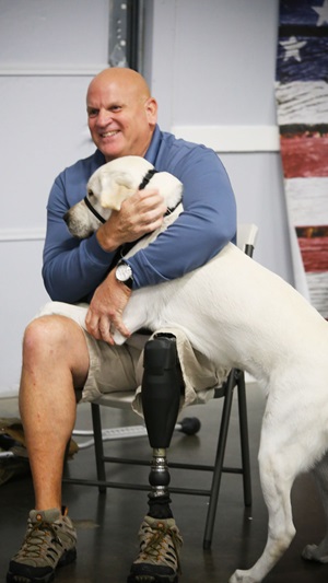 Veteran with service dog